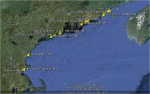 Map of the 11 sites surveyed in the Gulf of Maine