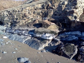 Ice layer in the high intertidal