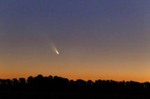 In case you were wondering, this is Comet Pan-Starrs. Thanks to Boston light pollution, it was not visible to the naked eye in Framingham. http://www.space.com/20056-comet-panstarrs-march-night-sky.html