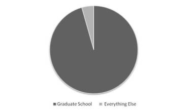 The proportion of megabytes for "Graduate School" and for "Everything Else"