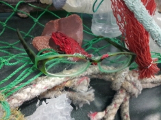 My lost and found glasses! Now part of the marine debris sculpture!