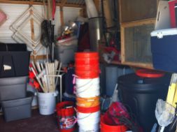 Just some of the contents of our lab’s outdoor storage shed… the “scientific equipment” we marine ecologists use.